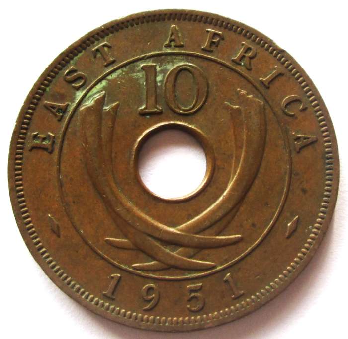 1951 East Africa 10 Cents