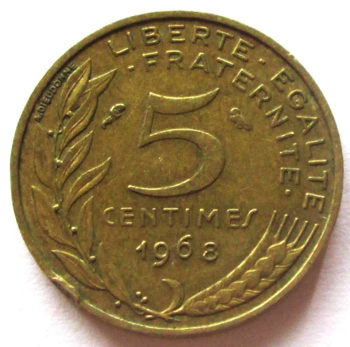 1968 France 5 Centimes