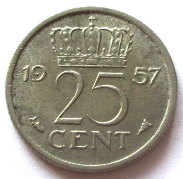 1957 Nederland 25 Cents