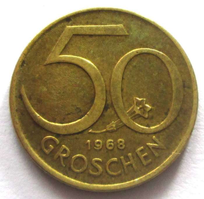 1968 Austria 50 Groschen