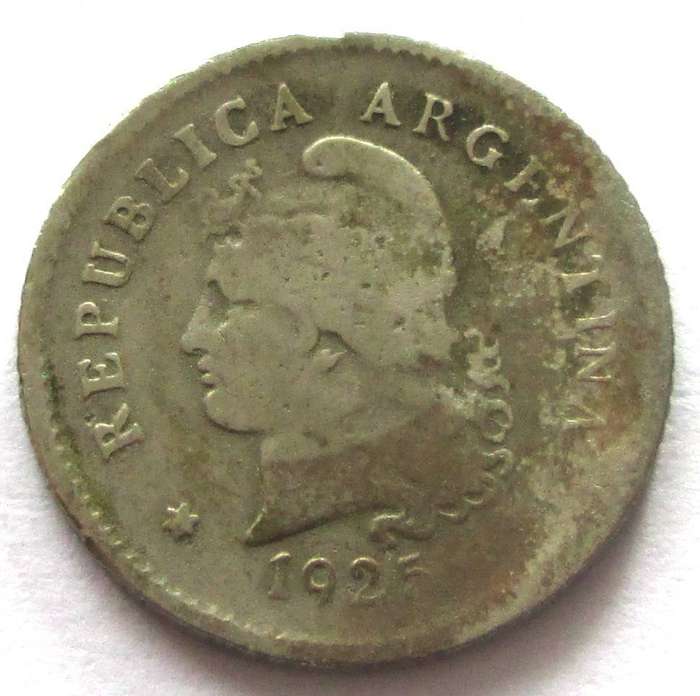 1925 Argentina 10 Centavos