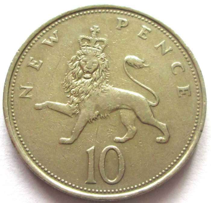 1969 Great Britain 10 New Pence