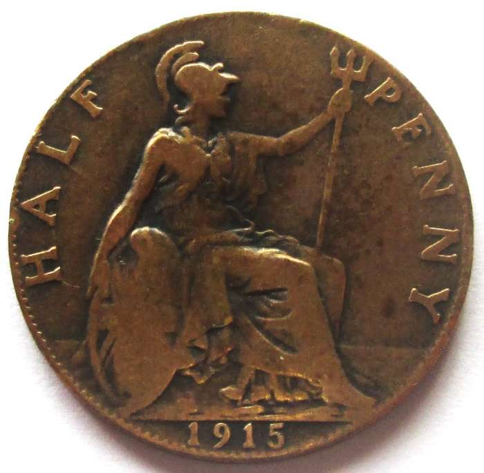 1915 Great Britain Half Penny