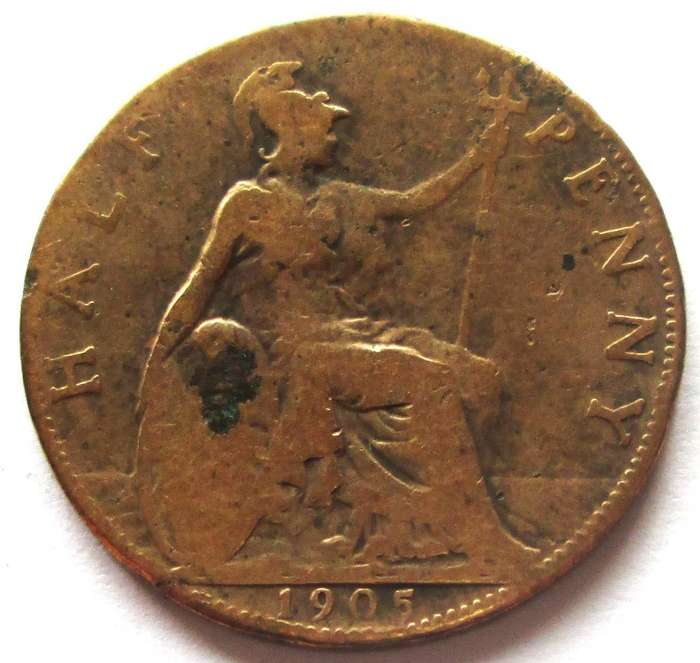 1905 Great Britain Half Penny