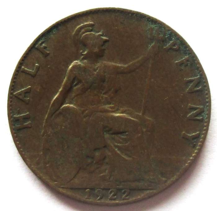1922 Great Britain Half Penny