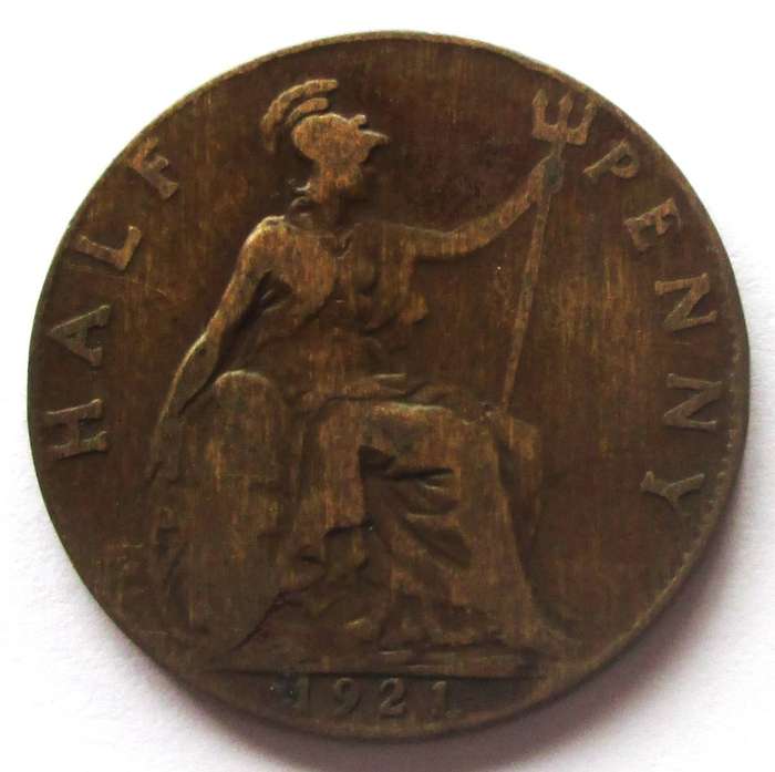 1921 Great Britain Half Penny