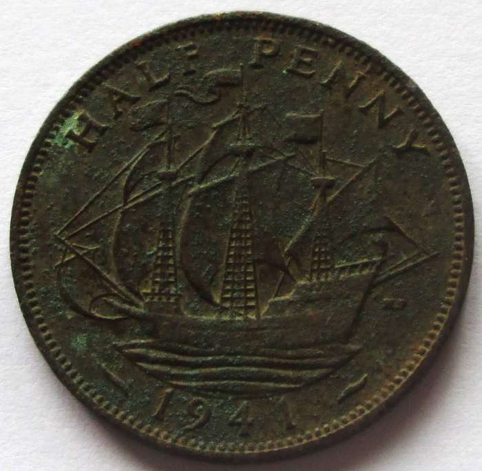 1941 Great Britain Half Penny