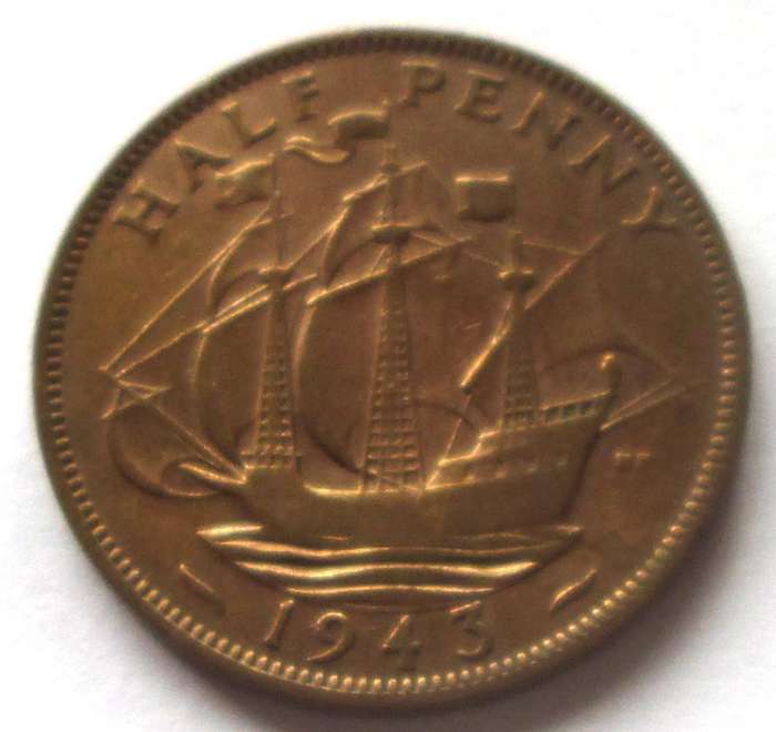 1943 Great Britain Half Penny
