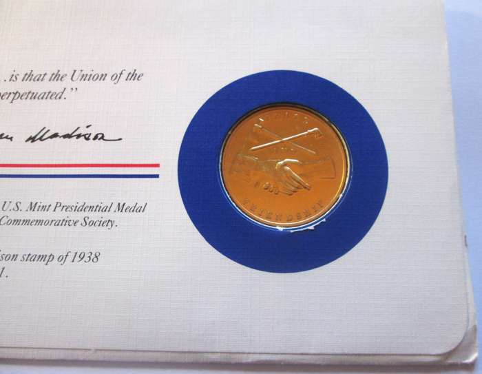 James Madison 4th President US Mint Presidential Medal Postal Cover 1983