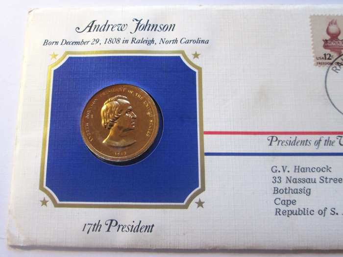 Andrew Johnson Seventeenth President US Mint Presidential Medal