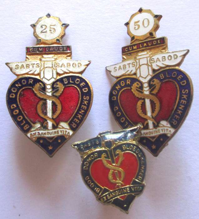 South Africa Blood Donor Badges x5