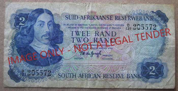 Two Rand South Africa Serial Nr D121 205572