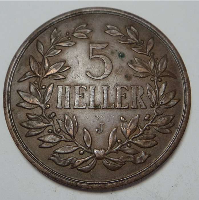 German East Africa 5 Heller 1908 (J)
