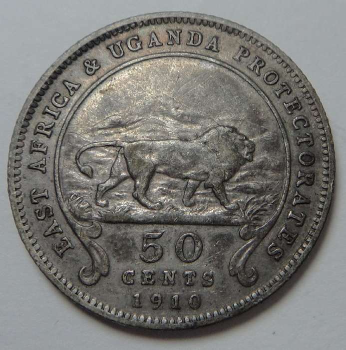 East Africa & Uganda: 50 Cents 1910 (Scarce)