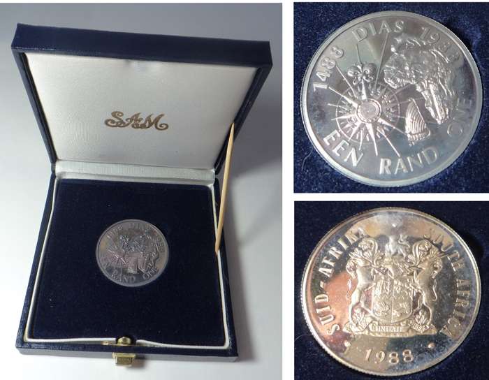 1988 Boxed Proof Silver R1 (Bartholomew Dias)