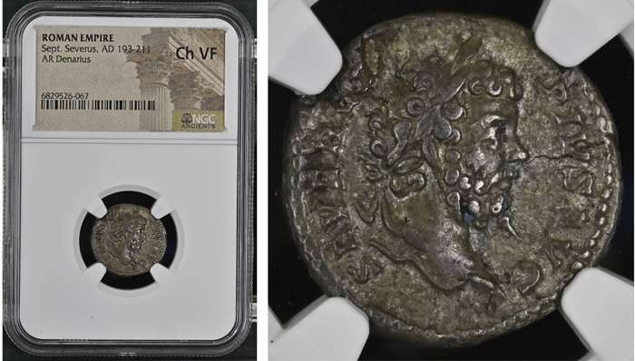 Rome: Septimius Severus, AD 193-211, Silver Denarius, NGC Choice VF