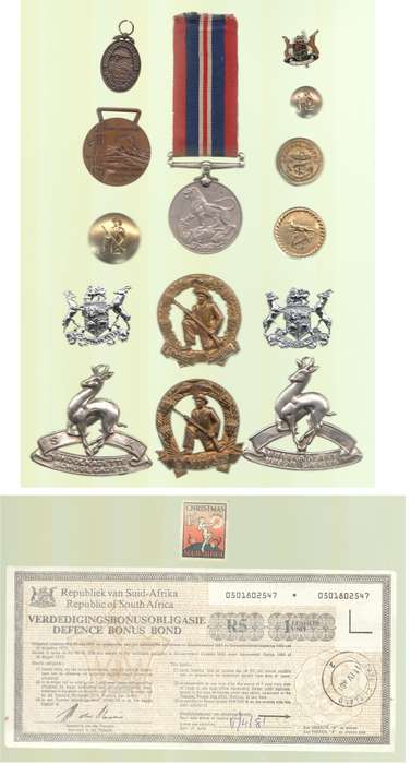 Collection of SA Military Medals, Badges & Buttons