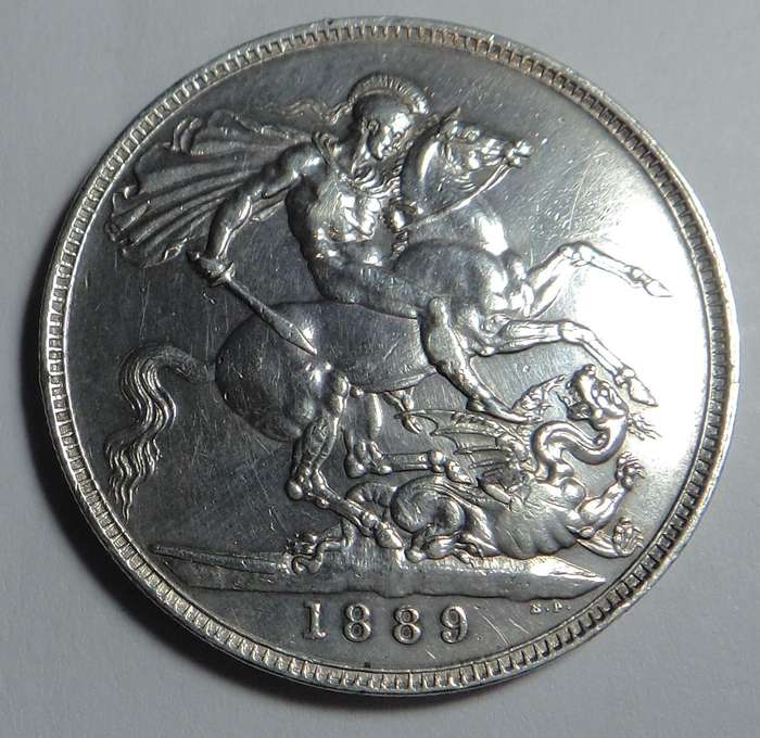 Great Britain: Cleaned Crown (5/-) of 1889