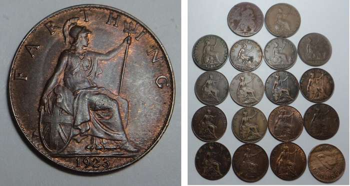 Great Britain: Collection of old Farthings