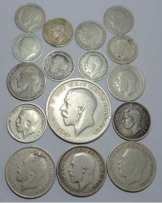 Great Britain: Collection of Silver Coins (George V & VI)