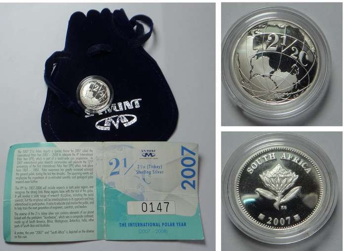Republic of SA: Silver Proof Tickey (Polar Year 2007)