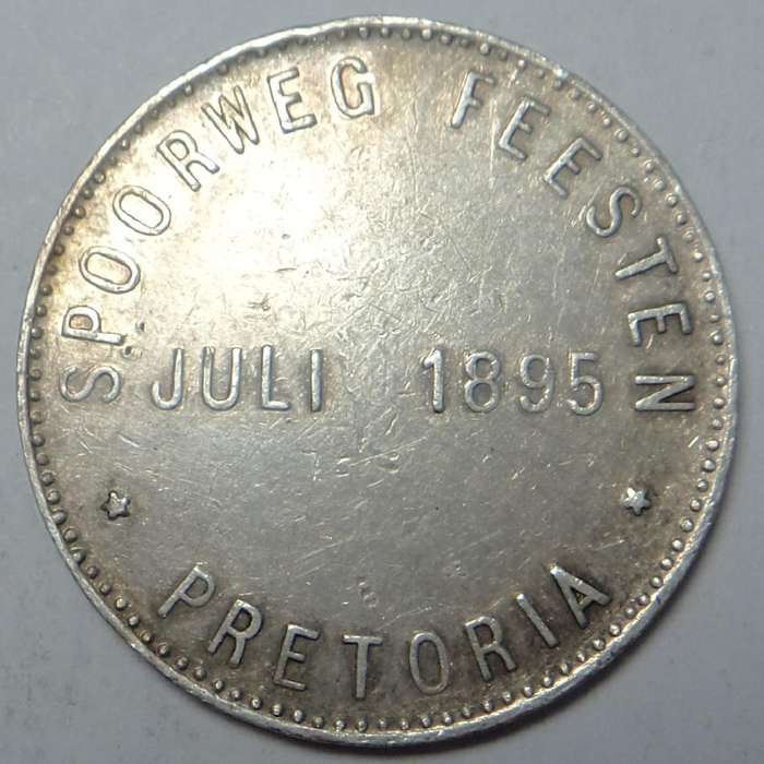 ZAR Silver Spoorweg Feesten Medal 1895