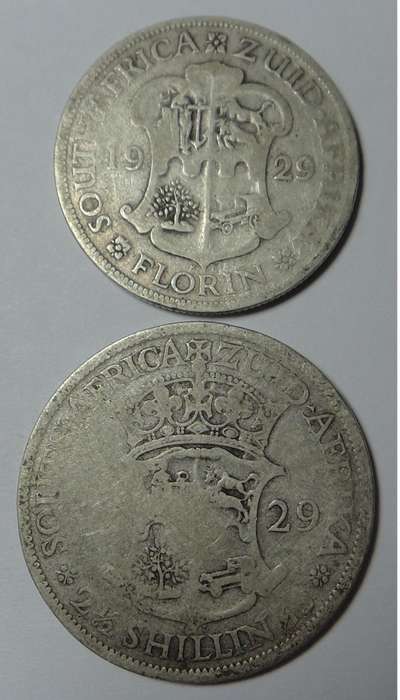 1929 SA Union 2-Shillings & Half Crown