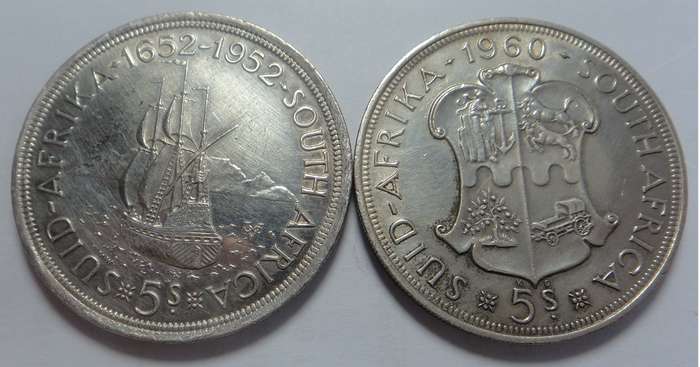 Union of SA: Two Commemorative Silver Crowns (1952 & 1960)