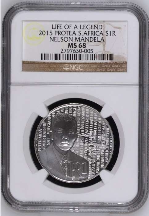 2015 Silver R1 (Nelson Mandela) NGC MS 68