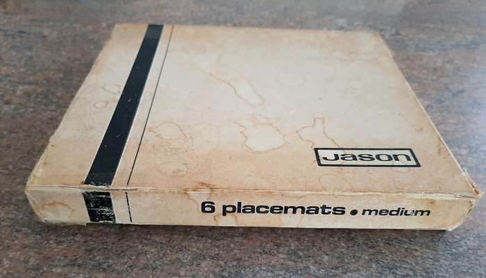 Jason vintage cork backed placemats, 6 times, 217 x 190mm, unused