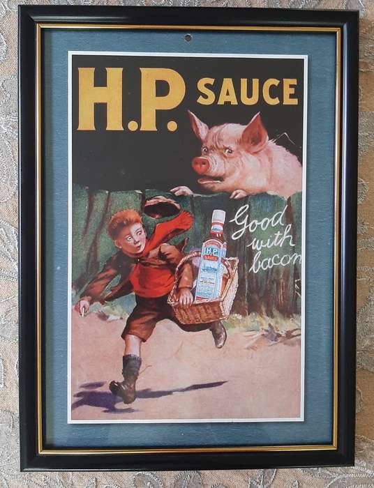Retro advertisement prints, 4 rare pictures, size 235x320mm, framed
