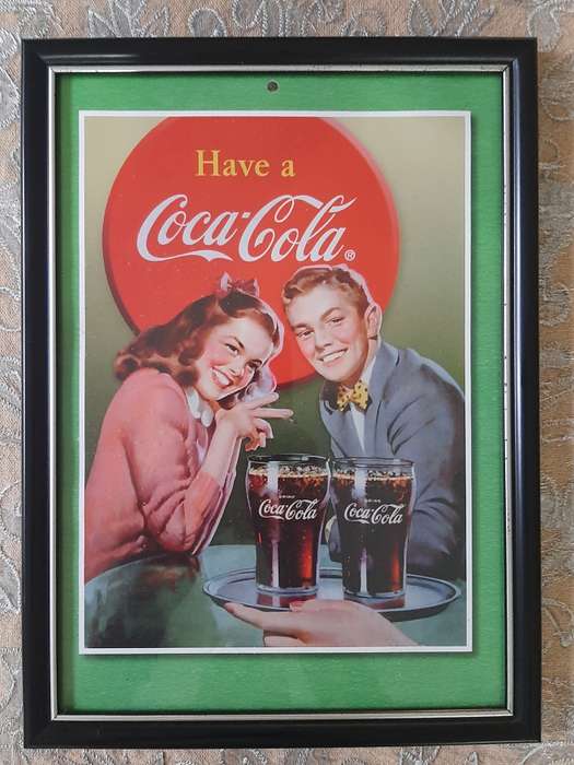 Retro advertisement prints, 4 rare pictures, size 235x320mm, framed