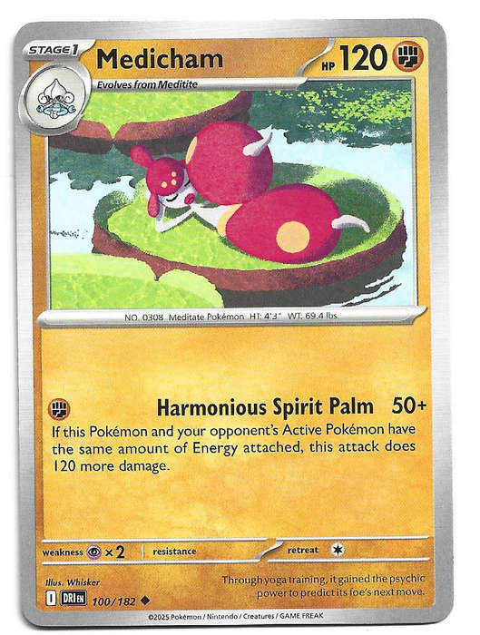 MEDICHAM - UNCOMMON  100/182  POKEMON TCG DESTINED RIVALS TRADING CARD