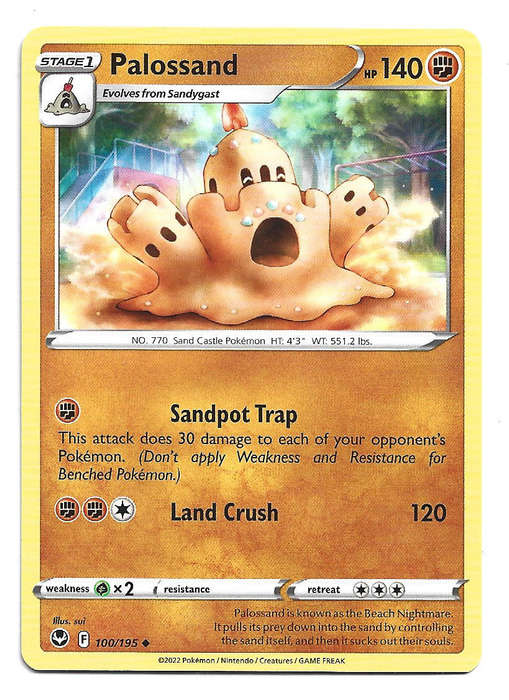 PALOSSAND - UNCOMMON  100/195  POKEMON TCG S&S  SILVER TEMPEST TRADING CARD