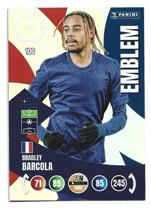 BRADLEY BARCOLA - PANINI CLUB WORLD CUP 2025 - FOIL EMBLEM TRADING CARD 100