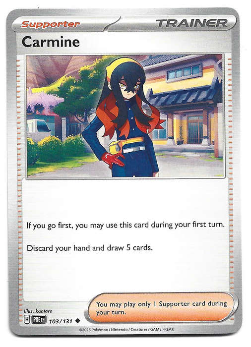 CARMINE - COMMON  103/131 POKEMON TCG PRISMATIC EVOLUTIONS  TRADING CARD