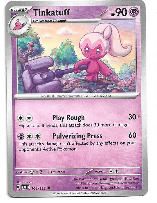 TINKATUFF - COMMON   104/193 POKEMON TCG PALDEA EVOLVED TRADING CARD