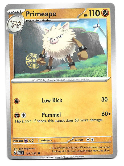 PRIMEAPE - UNCOMMON  107/193  POKEMON TCG PALDEA EVOLVED TRADING CARD