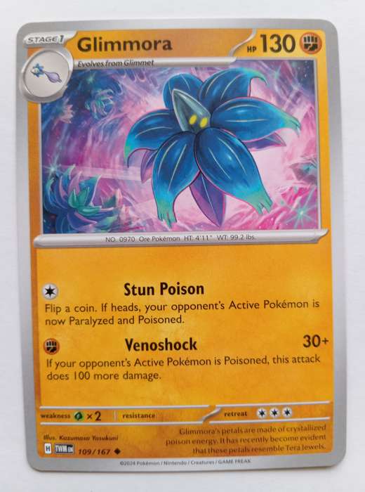 GLIMMORA - POKEMON NINTENDO TWILIGHT MASQUERADE  - UNCOMMON TRADING CARD 109/167