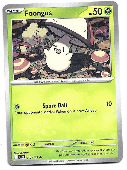 FOONGUS - COMMON  10/159 POKEMON TCG JOURNEY TOGETHER TRADING CARD