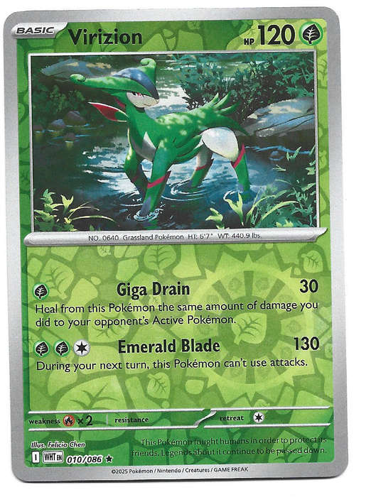 VIRIZION - REVERSE HOLO 10/86 POKEMON TCG WHITE FLARE TRADING CARD