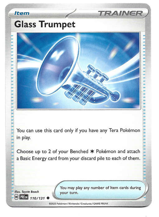 GLASS TRUMPET - COMMON  110/131 POKEMON TCG PRISMATIC EVOLUTIONS  TRADING CARD