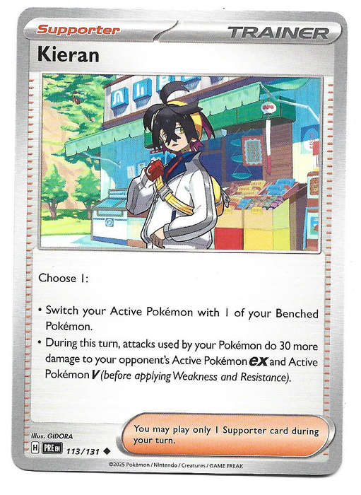 KIERAN - COMMON  113/131 POKEMON TCG PRISMATIC EVOLUTIONS  TRADING CARD