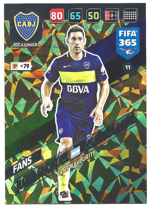 JM INSAURRALDE - PANINI `FIFA 365 2018` COLLECTION - FOIL `FANS FAVOURITE` TRADING CARD 11