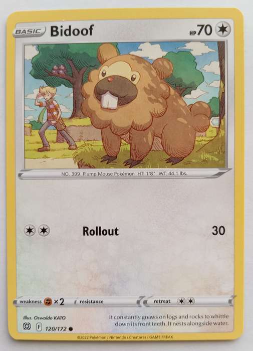 BIDOOF - COMMON  120/172 POKEMON TCG BRILLANT STARS TRADING CARD