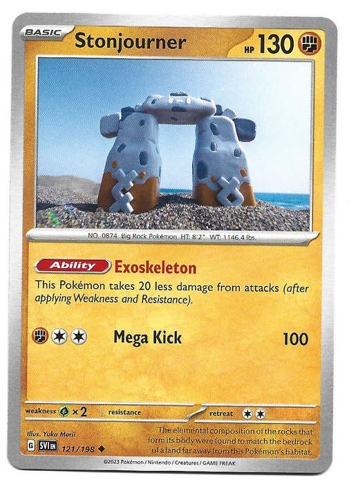 STONJOURNER - UNCOMMON  121/198  POKEMON TCG SCARLET & VIOLET TRADING CARD