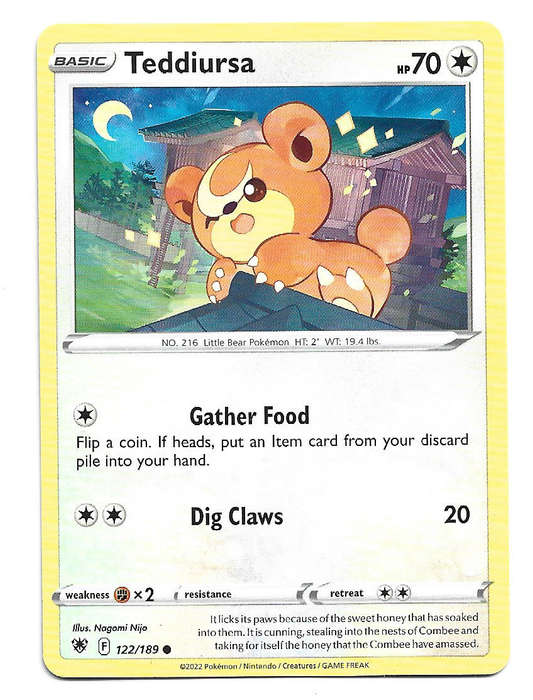 TEDDIURSA - COMMON  122/189 POKEMON TCG ASTRAL RADIANCE TRADING CARD