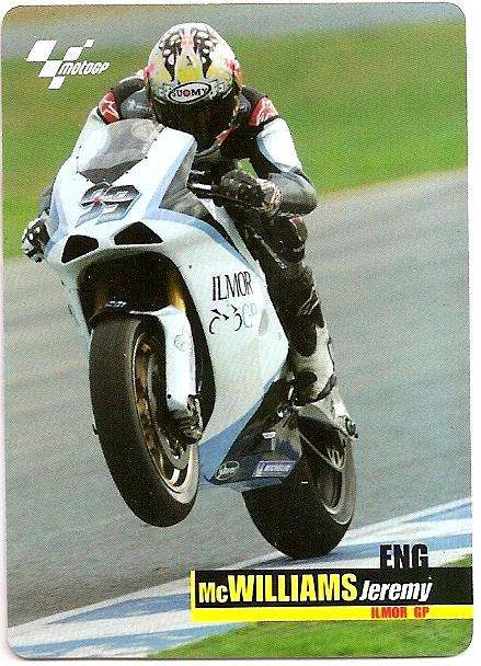 JEREMY McWILLIAMS - MOTO GP 07 `PREZIOSI COLLECTION`  - RIDER TRADING CARD 122