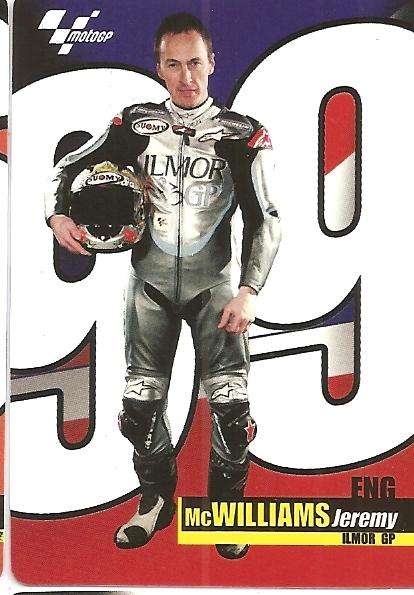 JEREMY McWILLIAMS - MOTO GP 07 `PREZIOSI COLLECTION`  - RIDER KIT TRADING CARD 123