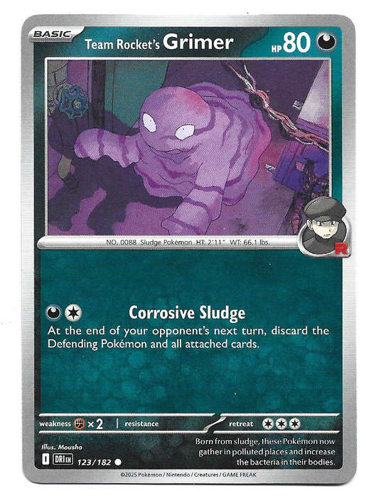 TEAM ROCKET's GRIMER - COMMON  123/182  POKEMON TCG DESTINED RIVALS TRADING CARD